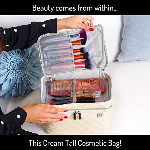ELLIS JAMES dizajnira veliku putnu torbicu za šminkanje za žene-kremasta torba za šminkanje za žene-putna