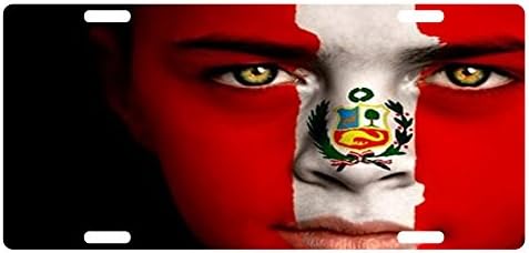 Peru zastave Prilagođena licenčna tablica Peruanski emblem Girl verzija