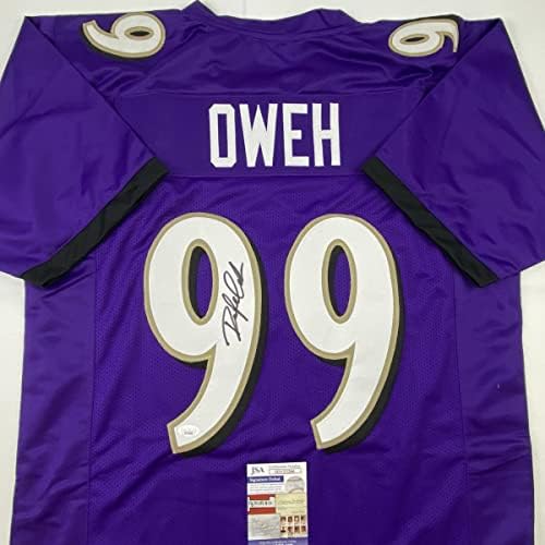 Autographing / potpisan Odafe Oweh Baltimore Purple Football Jersey JSA COA