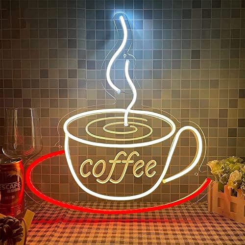 DVTel LED lampica za kafu, Custom Cafe Logo Prodavnice Decor Night Light Neon Svjetla, zidni zid Viseće