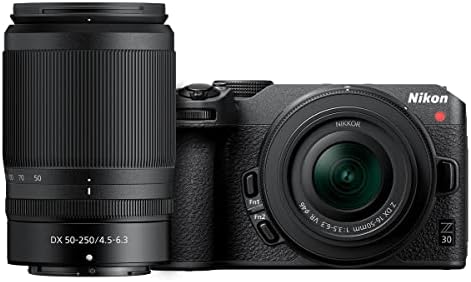 Nikon Z 30 kamera bez ogledala sa 16-50mm & 50-250mm objektivom, paket sa 64GB SD memorijskom karticom, torba, 62mm i 46mm UV, CPL i ND filteri