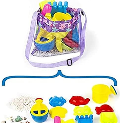 Dječija mrežasta torba od 5 komada, torba za školjke na plaži, torba za plažu, crtana slatka boja Podesiva