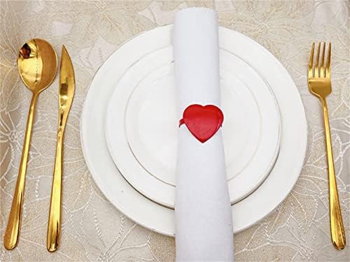 Metal Legura Ljubav crveni srčani prsten za salvete za vjenčanje Valentinovo Dan Majčin dan Posebne prilike