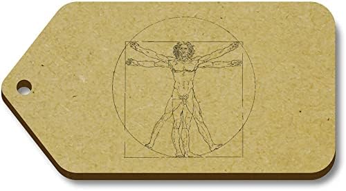 10 x veliki 'Vitruvian Man' drveni poklon oznake