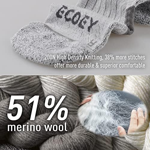 Ecoey ULTIMATE+ Merino vuna atletske čarape za trčanje za muškarce i žene 4 para