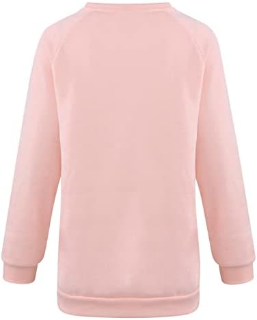 Ženske majice za Valentine 2022 jesen Moda Raglan Dugi rukav pulover dukserica Buffalo Plaid Love Print