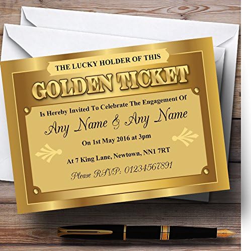 Zlatni ulaznici personalizirani pozivnice za angažovanje