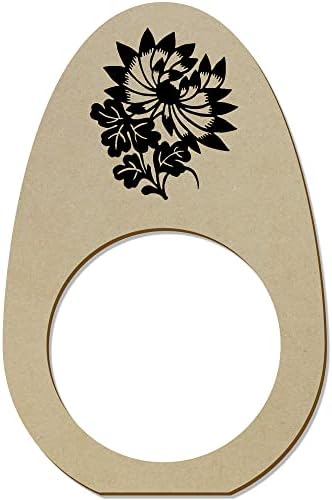Azeeda 5 X 'Stilizirani cvijet i lišće' drveni prstenovi / držači / držači