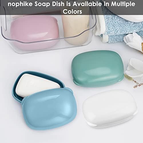 Nophike Soap držač sa poklopcem 1 pakovanjem, putni sapun sa sapunom s uklonjivim slojem odvodnjavanja.Sopljenje