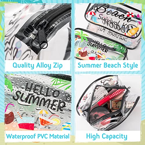 Y1tvei 2pcs komplet za preživljavanje na plaži Clear kozmetička torba Hello ljetna tema PVC Plastična prozirna