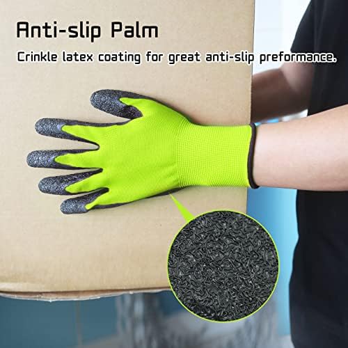 MIG4U Crinkle Latex radne rukavice-poboljšano držanje za baštovanstvo, rukovanje skladišnim paketima