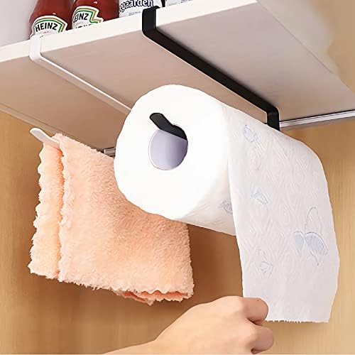 Mestooth papirnati ručnik Dispenzer pod ormarić papir klizni zidni nosač papir valjkasti nosač bez bušenja za kuhinju kupatilo wc-crni 1pack
