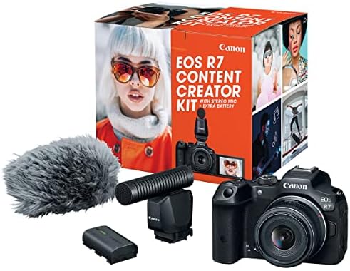Canon EOS R7 digitalna kamera bez ogledala sa kompletom za kreiranje sadržaja sočiva od 18-45 Mm, Paket