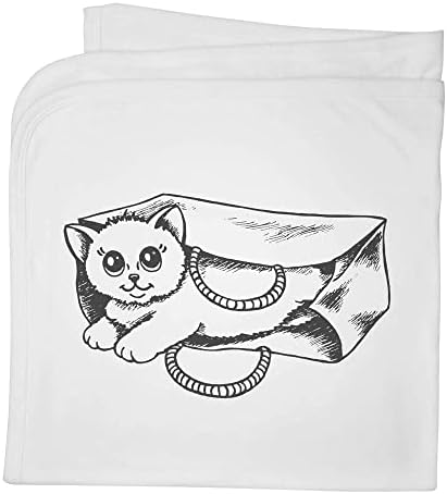 Azeeda 'Cat u torbi' Pamuk Baby pokrivač / šal