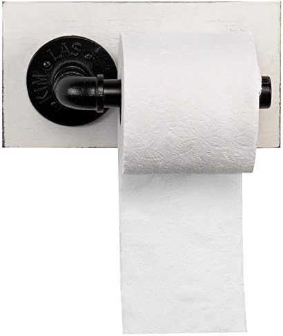 MyGift industrijski metalni cijev toaletni držač za držač za držač zida TP raspršivač sa vintage bijelom