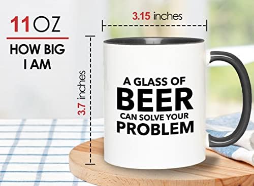 Flairy Land Lanver 2tone Crna krigla 11oz - Riješite svoj problem - pivo piva za alkohol poklon pivo dan