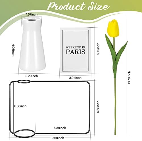 Didado Photo Frame, okvir za slike za 4 x 6 inča Fotografije sa vazom lažnim cvjetovima Dekor umjetne tulipane