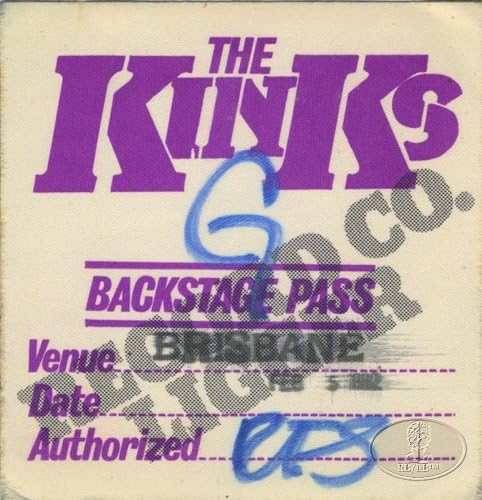 Kinks 1982 Backstage Pass Brisbane Australia