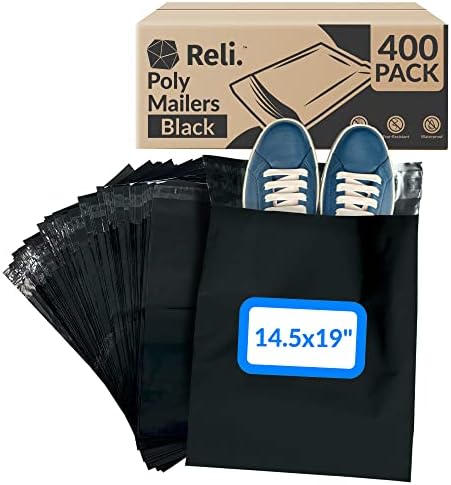 Reli. 14. 5x19 Crna Poli Pošta | rasute torbe za mala preduzeća / Crne poštanske torbe za otpremu / vrećice