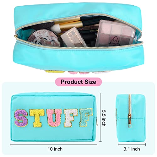 SOIDRAM Preppy torba za šminkanje najlonska kozmetička torba plava torbica za šminkanje za žene putna toaletna