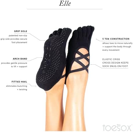 Toesox Elle puni toe multi pakovanje - hvatajući čarape za nožne prste za pilates barre joga
