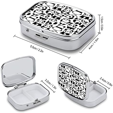 Kvadratna kutija za pilule Panda kutija za pilule metalna medicinska torbica Organizator za džepnu torbicu