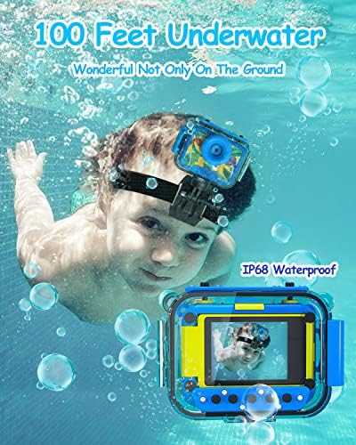 Moreximi Kids Camera vodootporan, podvodni digitalni fotoaparat za djecu, Selfie Flip ekran, sportske otvorene