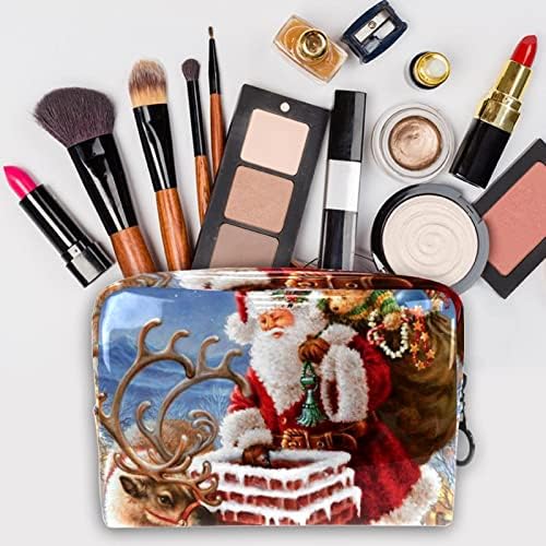 Travel Makeup Bag Vodootporna kozmetička torba torba za torba za žene i djevojke, ulje slikarstvo Retro