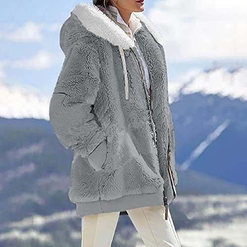 Prdecexlu Dugi rukav elegantan s kapuljačom Hood Hoodie Women izlazeći zimski džemper čvrsta boja kapuljača