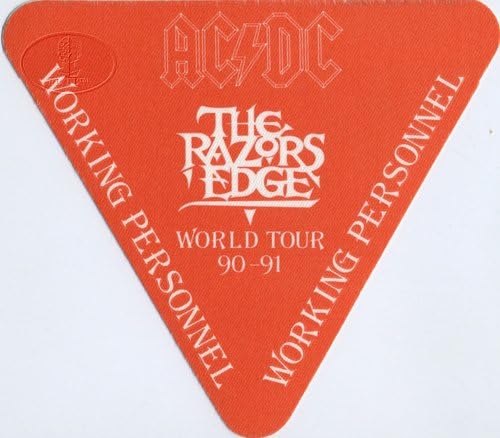 AC / DC 1990-91 Edge Bager Backstage Pass narandžasta