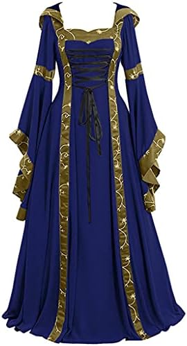 Aniywn Plus Veličina Halloween cvjetni ispis Kostim Renesansa srednjovjekovna haljina Cosplay Long matural