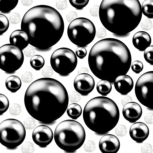 100 komada Bez rupe Pearls i 500 kom prozirni vodovodni gelovi, svijetle crne perle Biseri za vaze, biserni