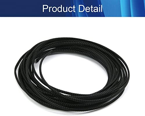 Aicosineg kablovska pletena kabel za kućne ljubimce za kućne ljubimce 16,4ft-1 / 8inches omotač za zaštitu HIFI audio i video slušalice za zaštitu žica od žvakanja kućnih ljubimaca crna