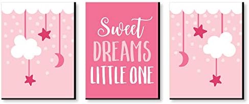 Big Dot of Happiness Baby Girl - Pink Nursery Wall Art And Kids Room Decorations-7.5 x 10 inča-Set od 3