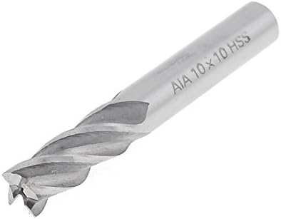 Aexit srebrni ton krajnji mlinovi HSS Spiralni žljeb 4 flauta 10mm rezni prečnik kvadratni nos završni mlinovi