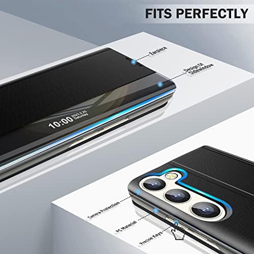 Qissy futrola za telefon Samsung Galaxy S23 Plus, Smart Clear View luksuzno tanko ogledalo za S23 Plus futrolu