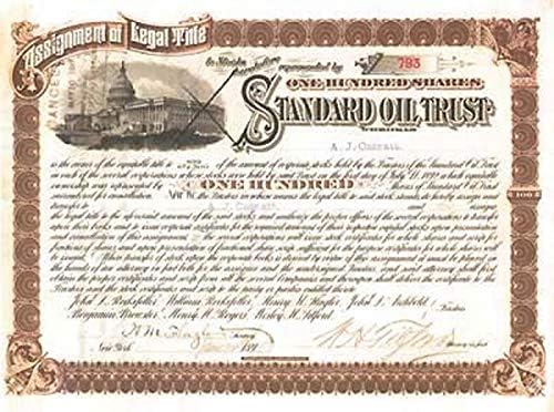 Henry M. Flagler, W. H. Tilford i A. J. Cassatt-Standard Oil Trust certifikat
