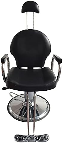 FLOYINM Man Barber stolica sa naslonom za glavu Crni salonski namještaj