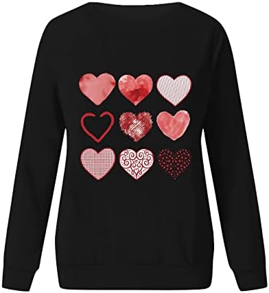 JJHAEVDY ženske ljubavi srce Duks Ljubav Srce pismo Print Duks grafički Dugi rukav Crewneck pulover vrhovi