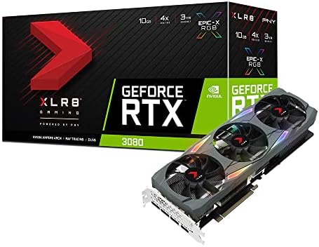 Pny GeForce RTX ™ 3080 10GB XLR8 Gaming Uting EPIC-X RGB ™ Trostruka grafička karta ventilatora LHR
