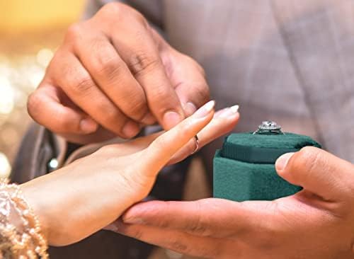 HUATSING nakit kutija Velvet prstenasting, bokseva za osmerokutni prsten sa odvojivim poklopcem, prekrasan