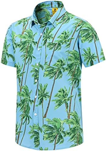 TBMPOY MENS Cvjetni havajske majice i kratke hlače Ležerne tipke Down majice Kratki rukav Supruga za letnju
