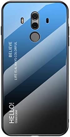 Slučaj Lusheng za Huawei Mate 10 Pro, gradijentno u boji kaljeno stakleno uzlet Soft TPU Edge Cover Telefon Telefon, za Huawei Mate 10 Pro - plavi + crni