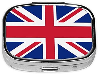 Kvadratna Mini Kutija Za Pilule Britanske Zastave Putni Odjeljci Za Lijekove Organizator Prijenosna Metalna