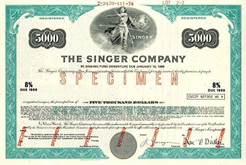 Singer Co. - $5,000 Kaucija Za Uzorke