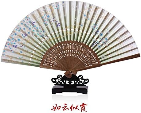 Lyzgf sklopivi ventilator, preklopni ventilatorski vintage leptir ručni ventilator sa preklopim od bambusa