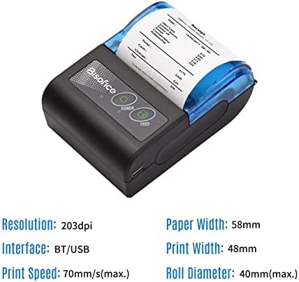 FANGZI mini termički štampač 2-inčni bežični USB račun za ulaznice sa papirom od 58 mm Kompatibilan sa iOS