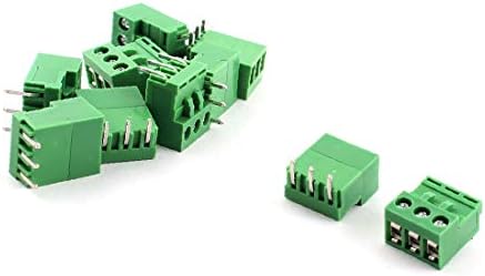 X-DREE 10kom zeleni AC 300V 10a 3p PCB vijčani Terminal blok konektor 5mm korak (10kom zeleni AC 300 ν 10a