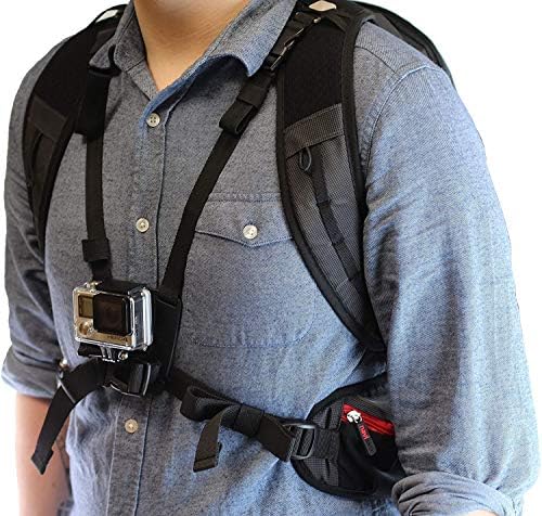Navitech action backpack i siva kućište za pohranu s integriranim remenom prsa - kompatibilan s rollei 9s