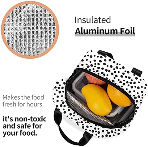 Algranben Polka Dot torbe za ručak za tinejdžerke izolovana estetska kutija za ručak termo tote Cooler